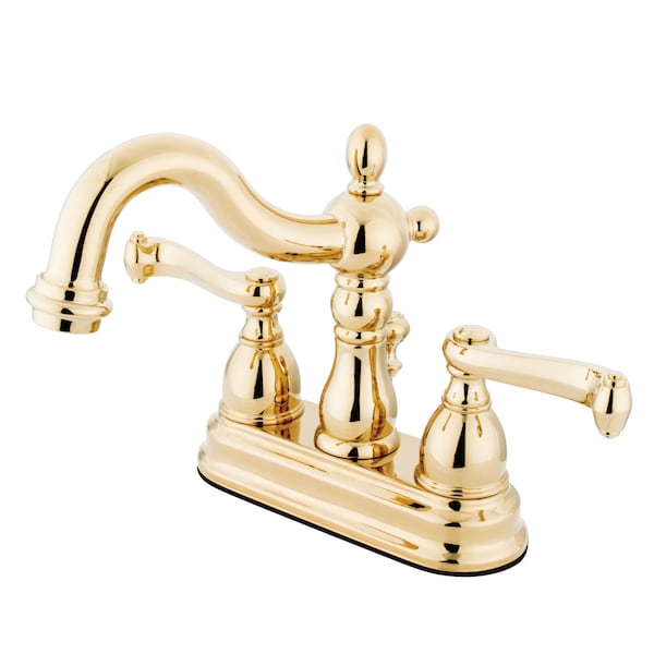 4" Centerset Bathroom Faucet, Polished Brass
